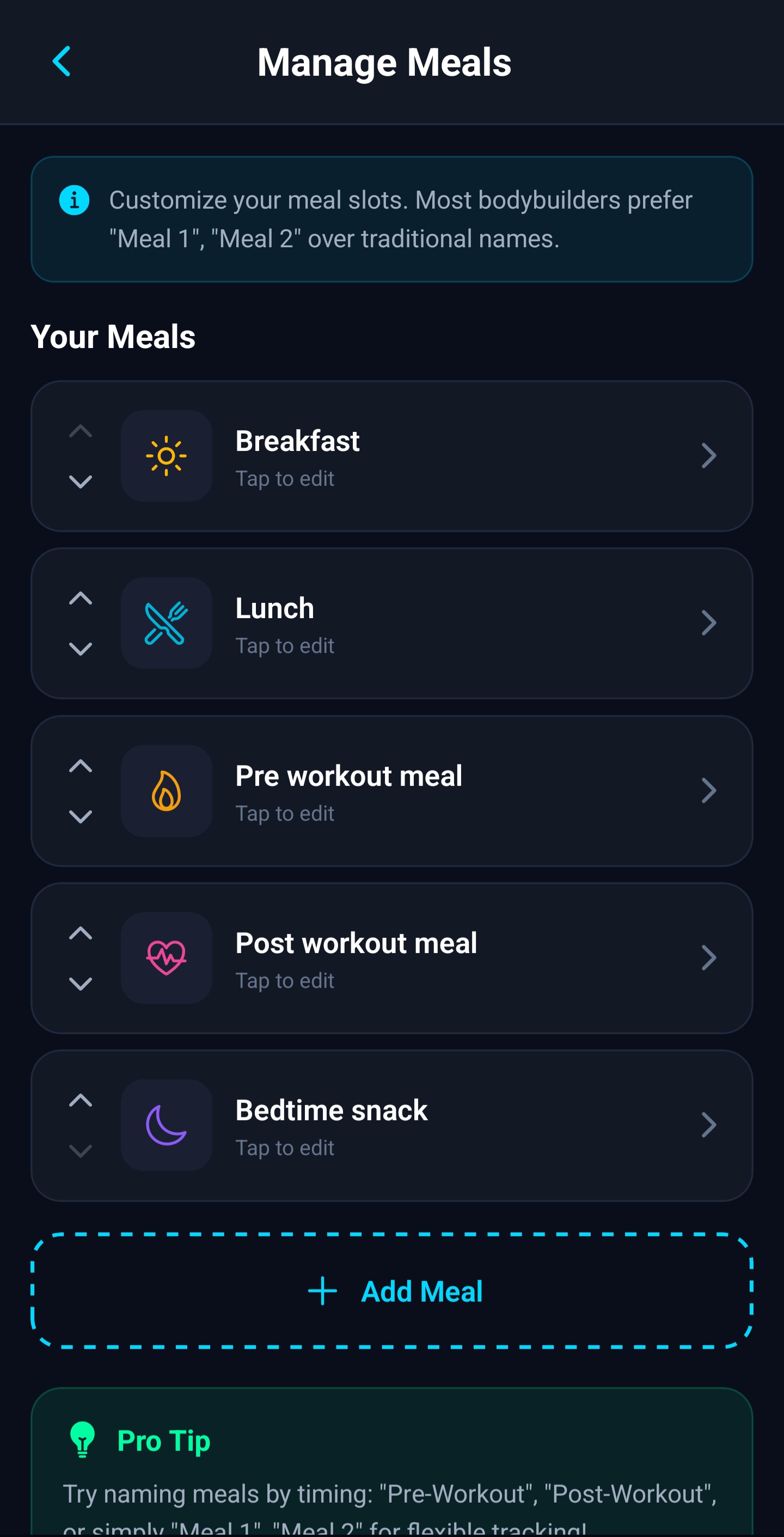 Manage Meals