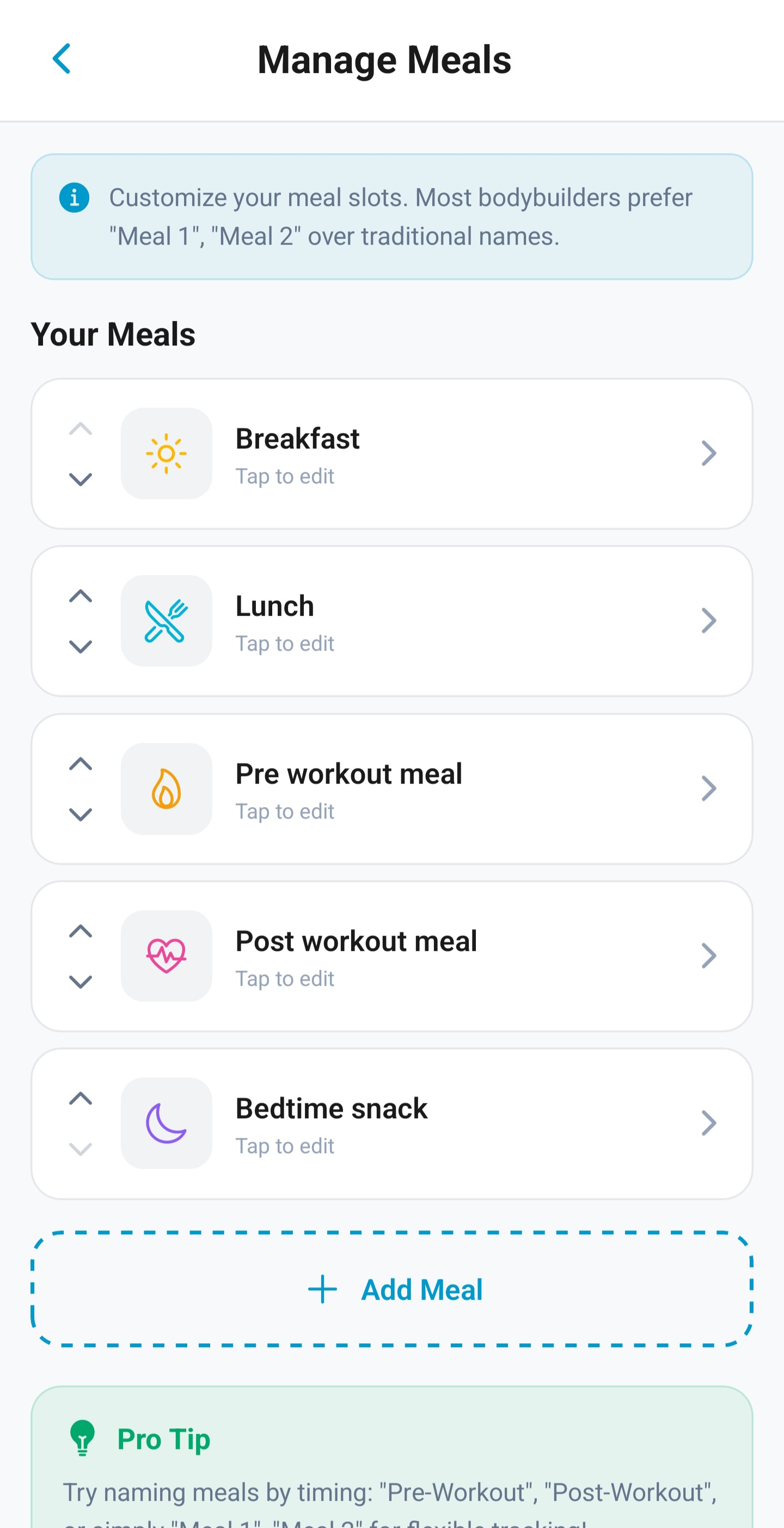 Manage Meals